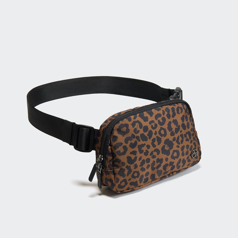 Pander Two Way Zipper Fanny Pack Nylon Everywhere Belt Bag for Women, Water Repellent Waist Packs, Crossbody Bags with Adjustable Strap (Midnight Leopard) - Image 4